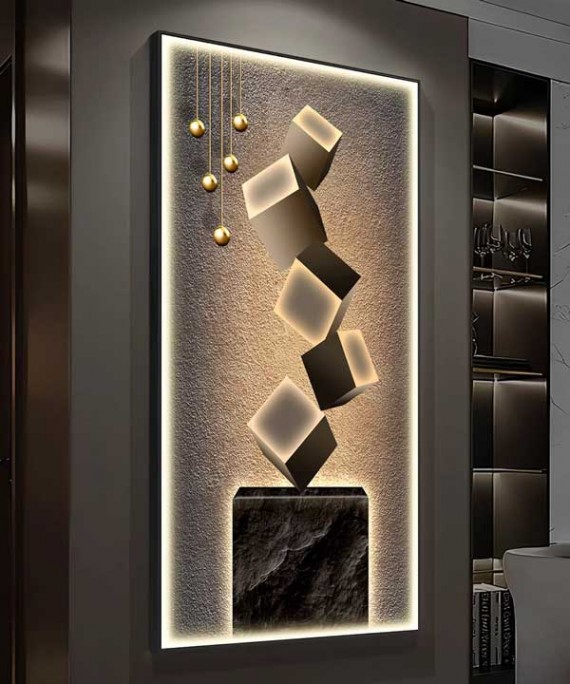 Crystal Modern Painting With Led LIght And Remore